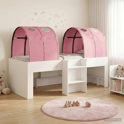 vidaXL Kids'High Bed Frame with Tunnel 3 pcs White and Pink 1
