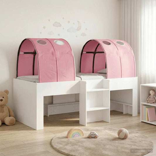 vidaXL Bed with Tunnel 3 pcs White and Pink Engineered Wood 1
