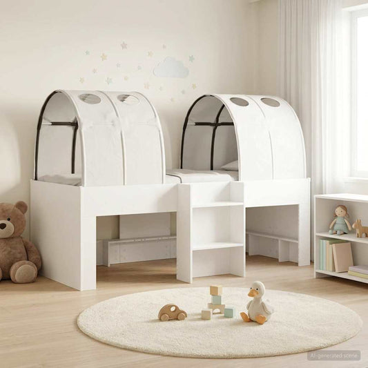 vidaXL Bed with Tunnel 3 pcs White Engineered Wood 1