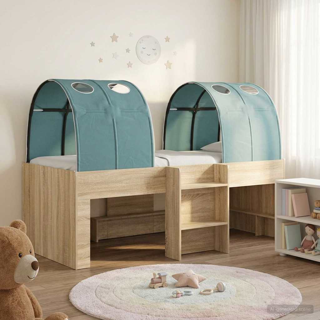 vidaXL Bed with Tunnel 3 pcs Sonoma Oak and Light Blue Engineered Wood 1