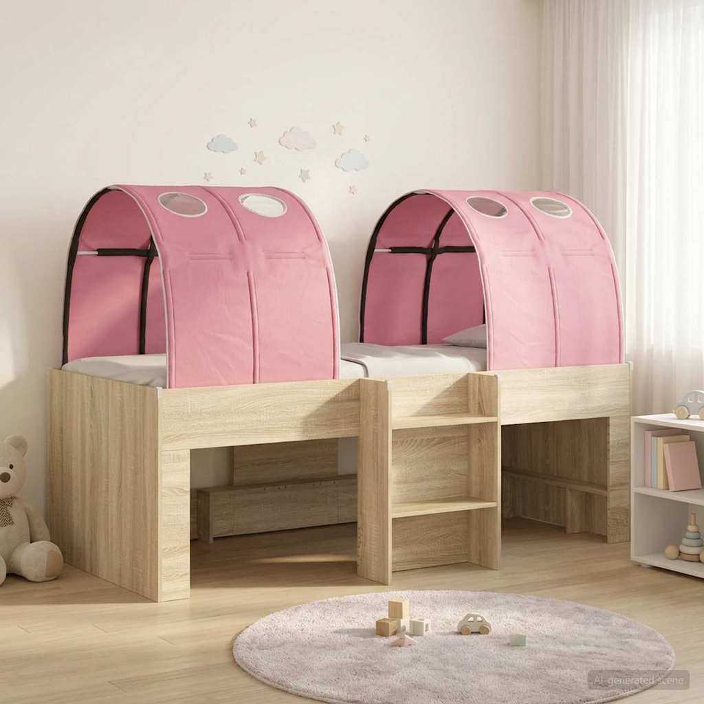 vidaXL Bed with Tunnel 3 pcs Sonoma Oak and Pink Engineered Wood 1