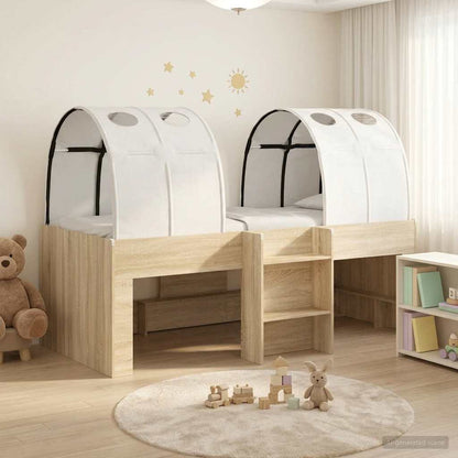 vidaXL Bed with Tunnel 3 pcs Sonoma Oak and White Engineered Wood 1