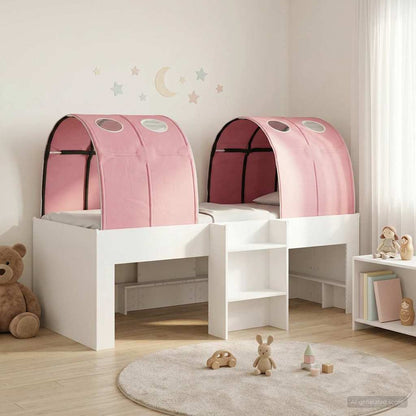 vidaXL Bed with Tunnel 3 pcs White and Pink Engineered Wood 1