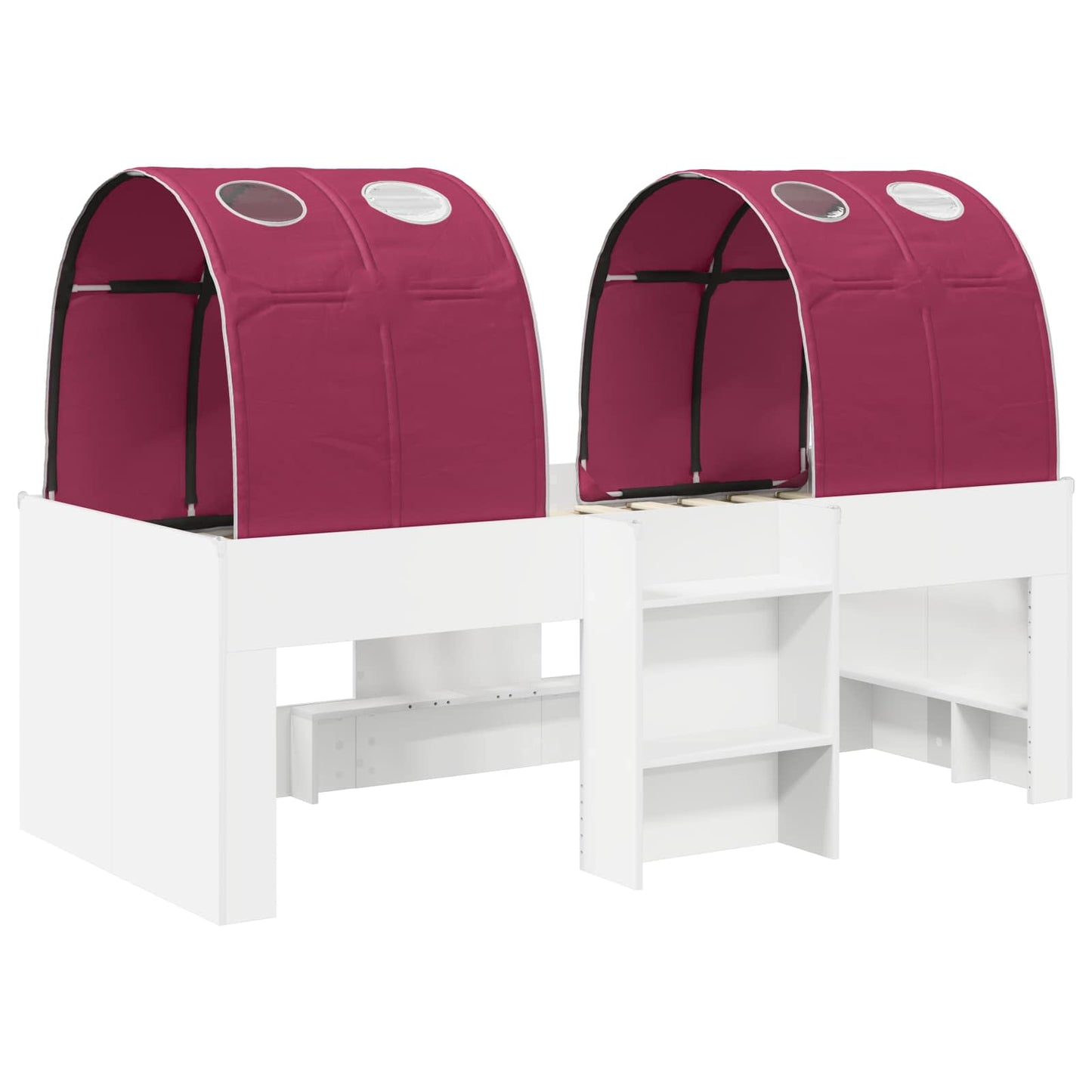 vidaXL Bed with Tunnel 3 pcs White and Red Engineered Wood 3