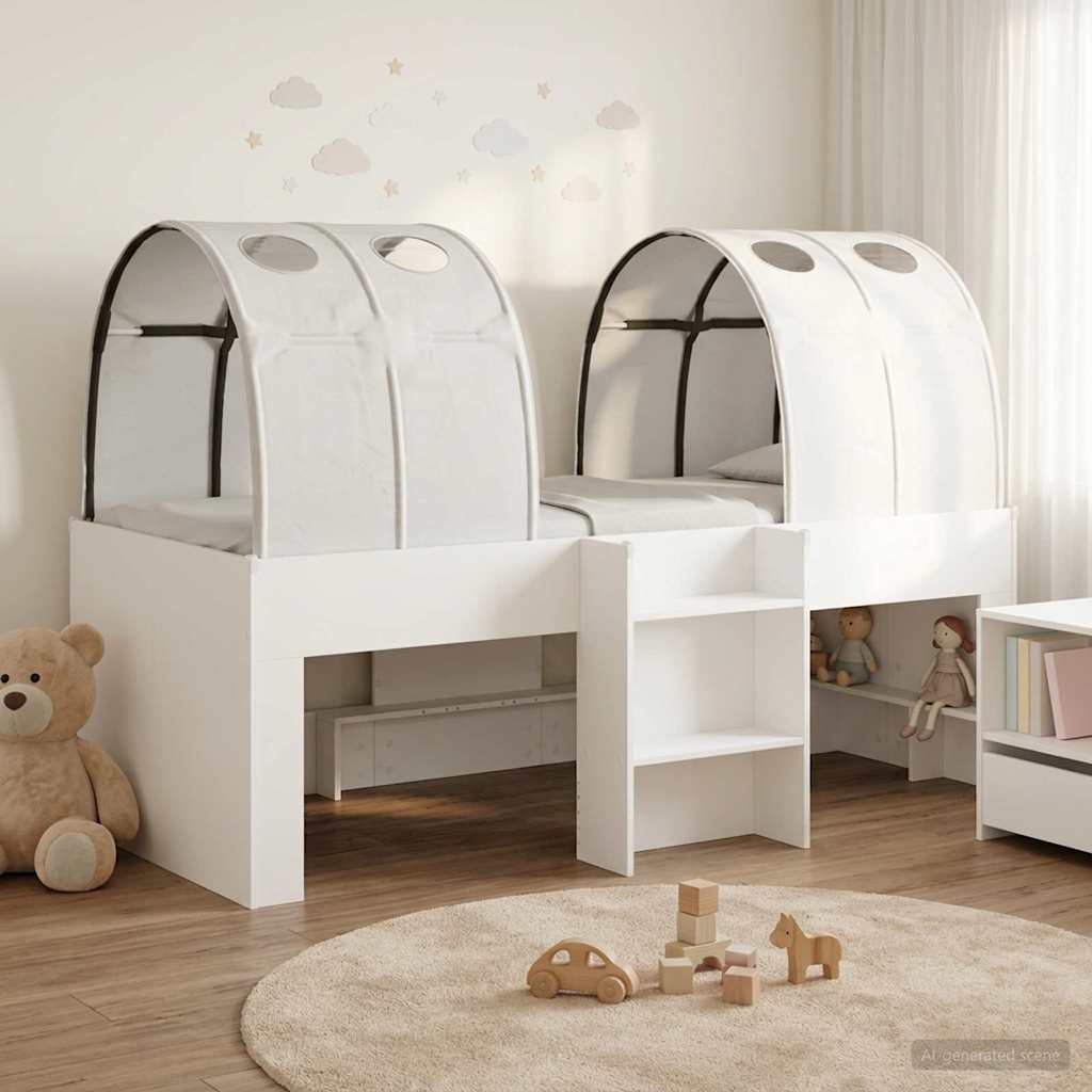 vidaXL Bed with Tunnel 3 pcs White Engineered Wood 1