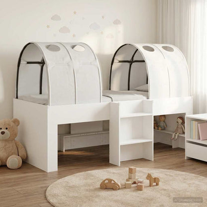 vidaXL Bed with Tunnel 3 pcs White Engineered Wood 1