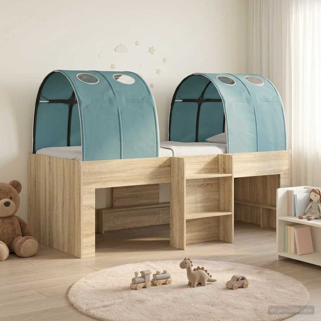vidaXL Bed with Tunnel 3 pcs Sonoma Oak and Light Blue Engineered Wood 1