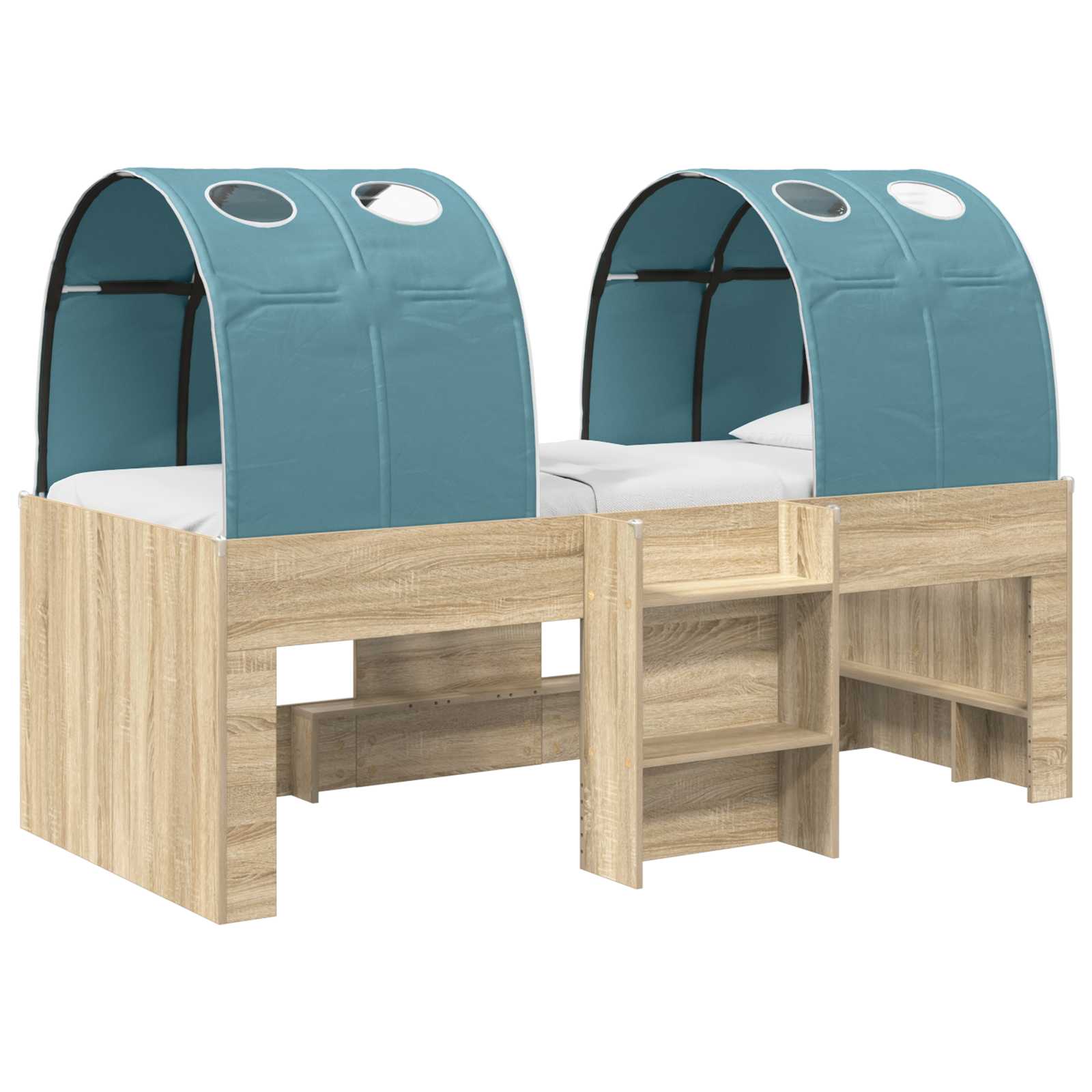 vidaXL Bed with Tunnel 3 pcs Sonoma Oak and Light Blue Engineered Wood 2
