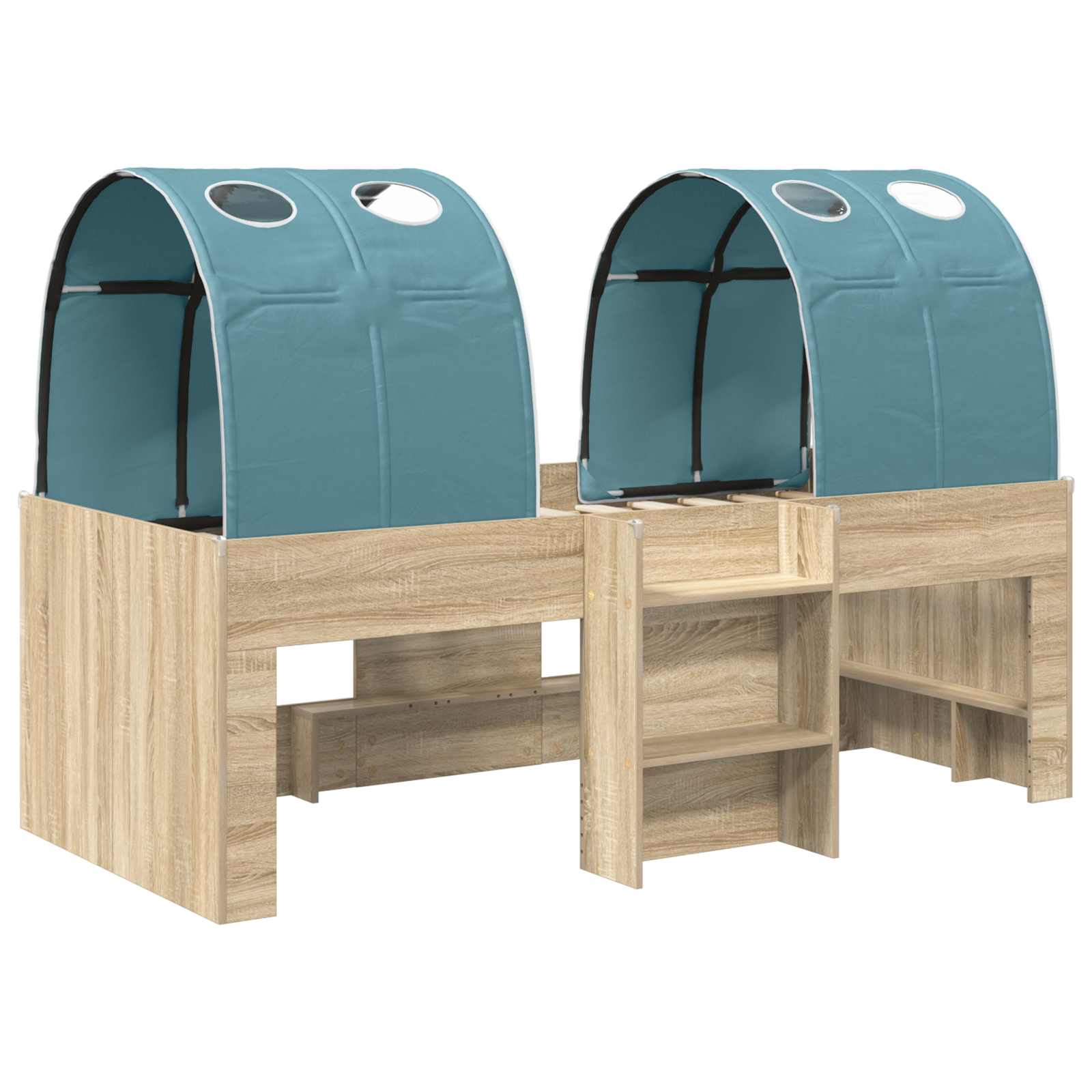 vidaXL Bed with Tunnel 3 pcs Sonoma Oak and Light Blue Engineered Wood 3
