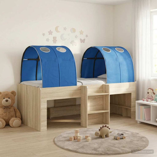vidaXL Bed with Tunnel 3 pcs Sonoma Oak and Blue Engineered Wood 1