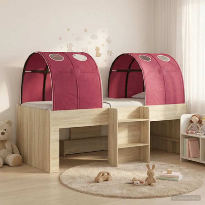 vidaXL Bed with Tunnel 3 pcs Sonoma Oak and Red Engineered Wood 1