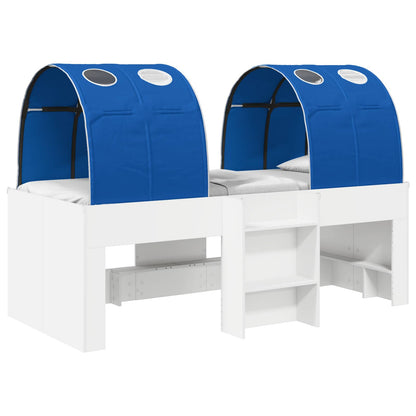 vidaXL Bed with Tunnel 3 pcs White and Blue Engineered Wood 2
