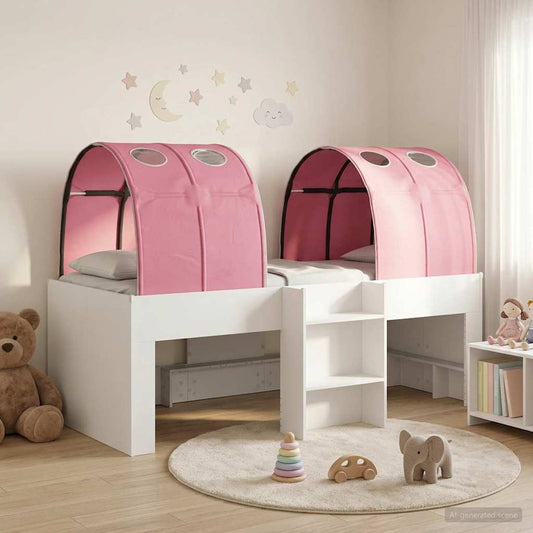 vidaXL Bed with Tunnel 3 pcs White and Pink Engineered Wood 1