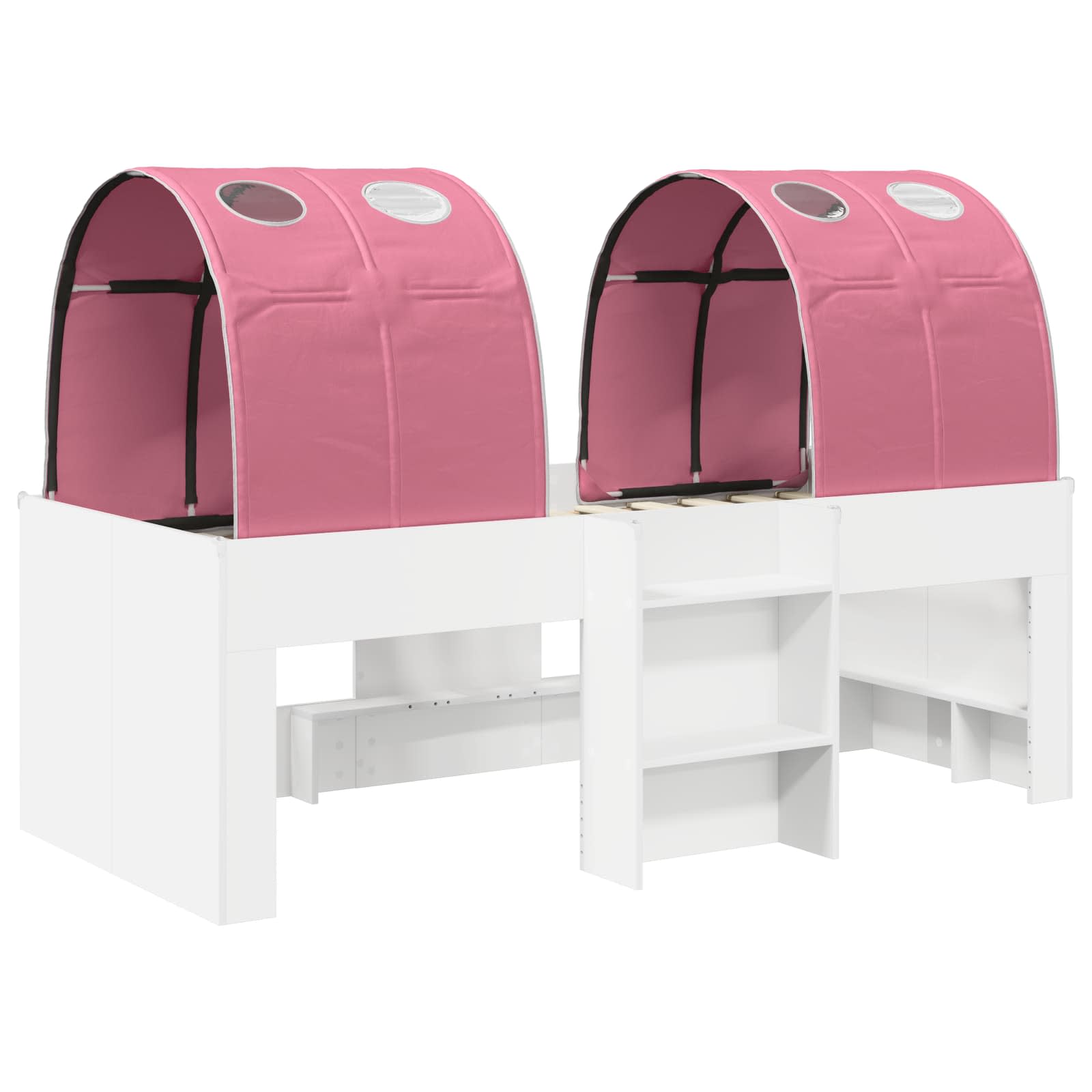 vidaXL Bed with Tunnel 3 pcs White and Pink Engineered Wood 3