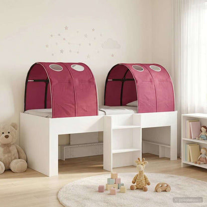 vidaXL Bed with Tunnel 3 pcs White and Red Engineered Wood 1