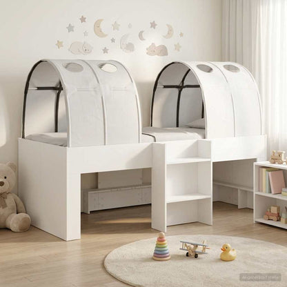 vidaXL Bed with Tunnel 3 pcs White Engineered Wood 1
