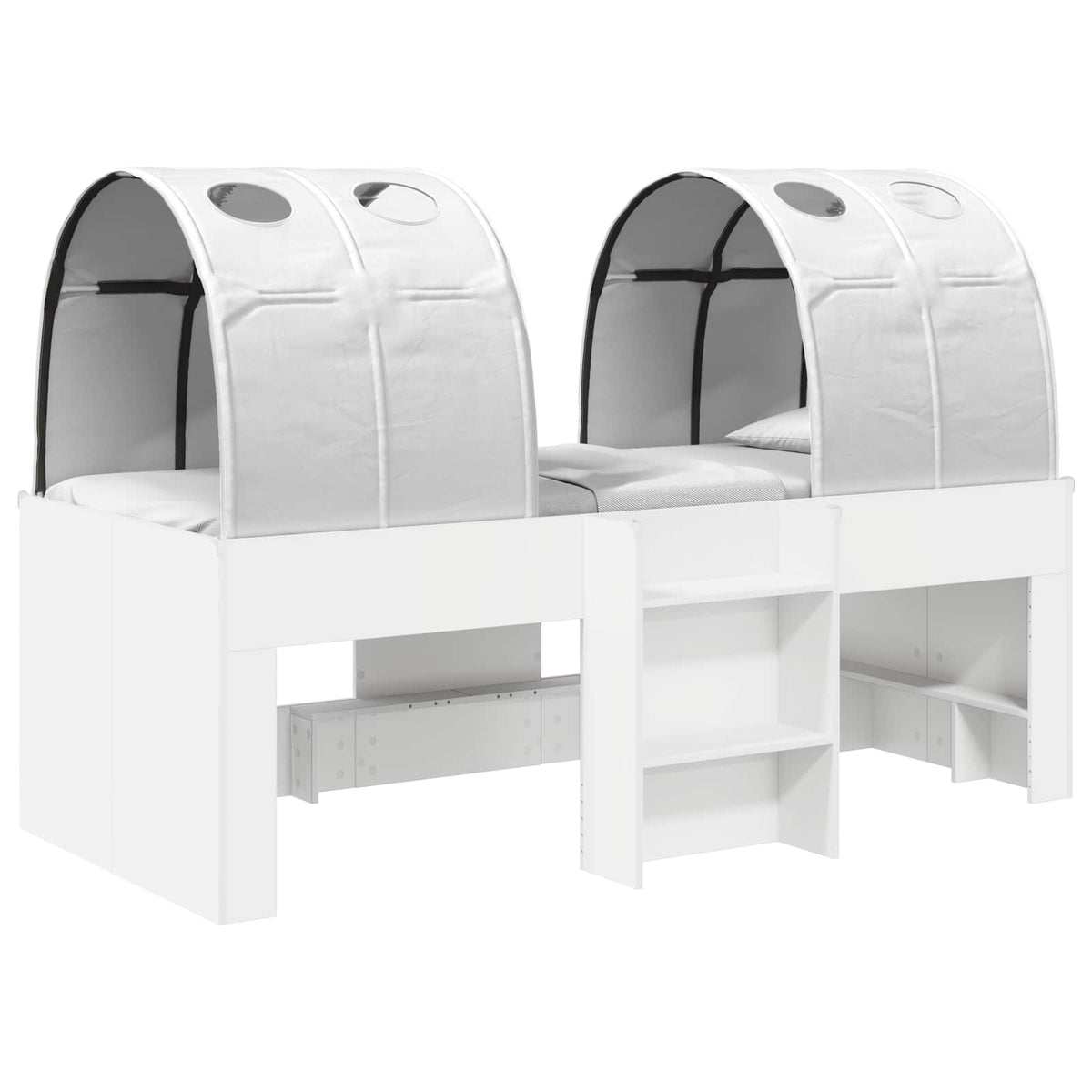 Bed with Tunnel 3 pcs Engineered Wood White