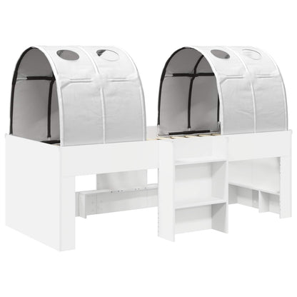 vidaXL Bed with Tunnel 3 pcs White Engineered Wood 3