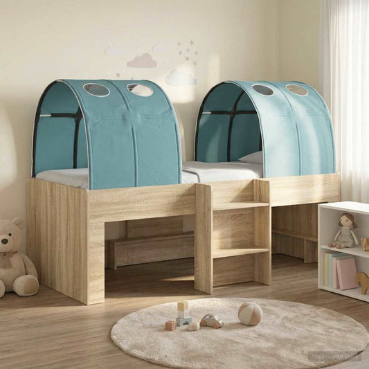 vidaXL Bed with Tunnel 3 pcs Sonoma and Light Blue Engineered Wood 1