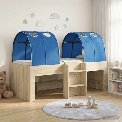 Bed with Tunnel 3 pcs Engineered Wood Sonoma oak and blue