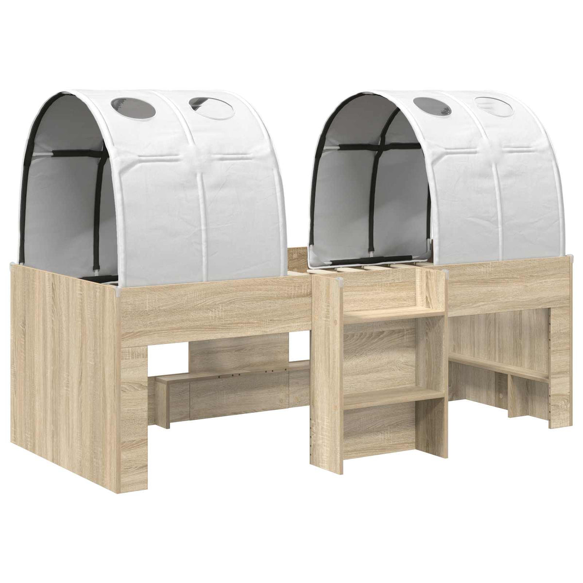vidaXL Bed with Tunnel 3 pcs Sonoma and White Engineered Wood 3