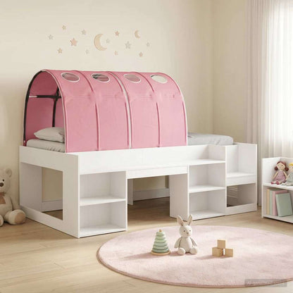 vidaXL Bed with Tunnel with Shelf 3 pcs White and Pink Engineered Wood 1