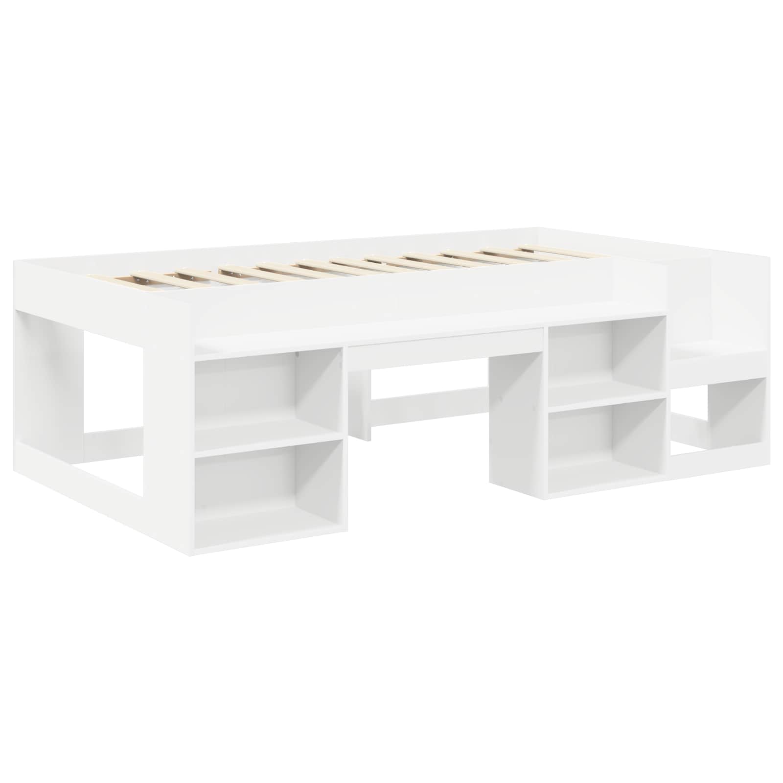 vidaXL Bed with Tunnel with Shelf 3 pcs White and Red Engineered Wood 4
