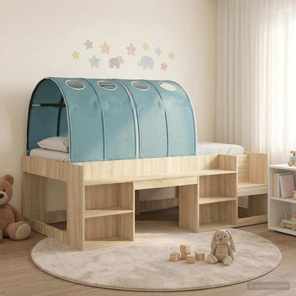 vidaXL Bed with Tunnel 3 pcs Sonoma Oak and Light Blue Engineered Wood 1