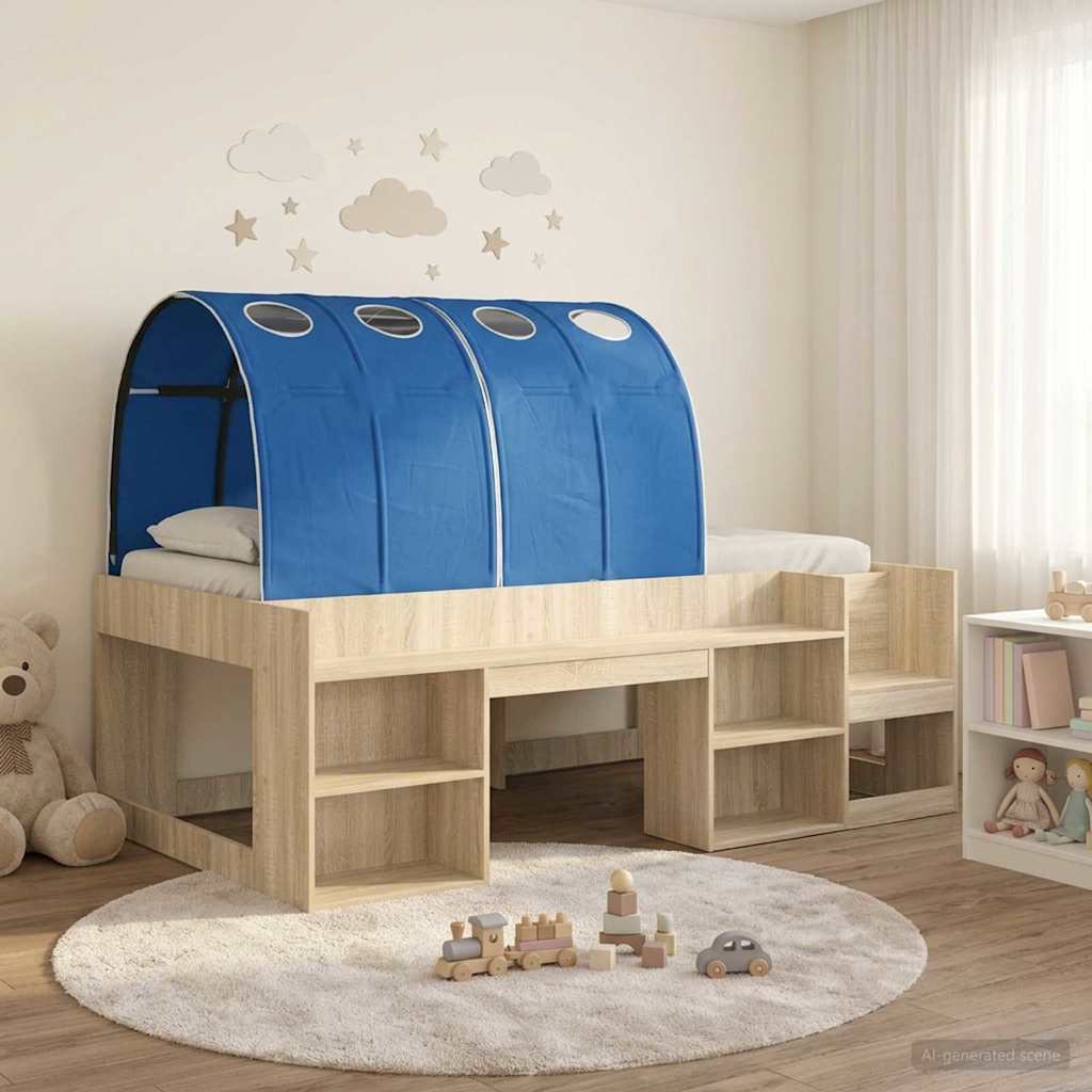 vidaXL Bed with Tunnel 3 pcs Sonoma Oak and Blue Engineered Wood 1
