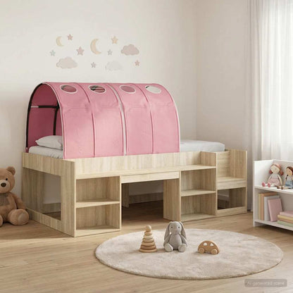 vidaXL Bed with Tunnel 3 pcs Sonoma Oak and Pink Engineered Wood 1