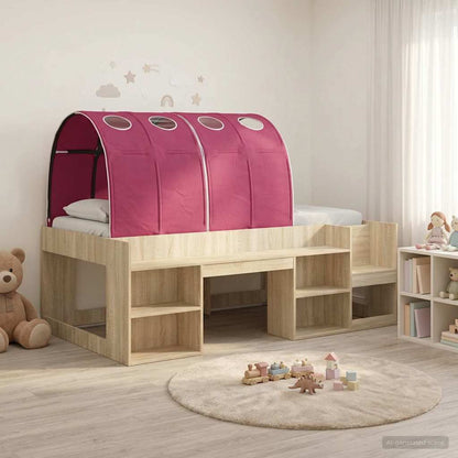 vidaXL Bed with Tunnel 3 pcs Sonoma Oak and Red Engineered Wood 1