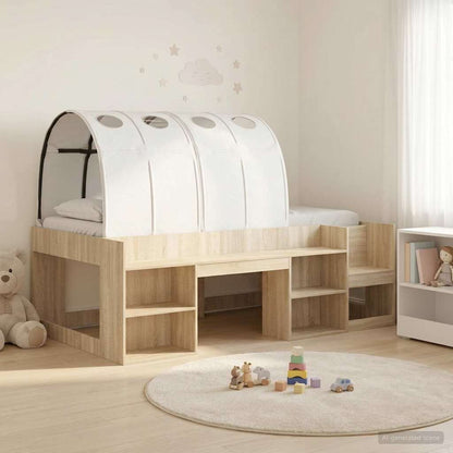 vidaXL Bed with Tunnel 3 pcs Sonoma Oak and White Engineered Wood 1