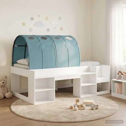 vidaXL Kids'High Bed Frame with Storage 3 pcs White and Light Blue 1