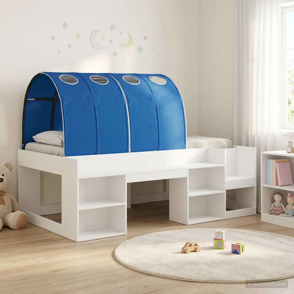 vidaXL Kids'High Bed Frame with Storage 3 pcs White and Blue 1