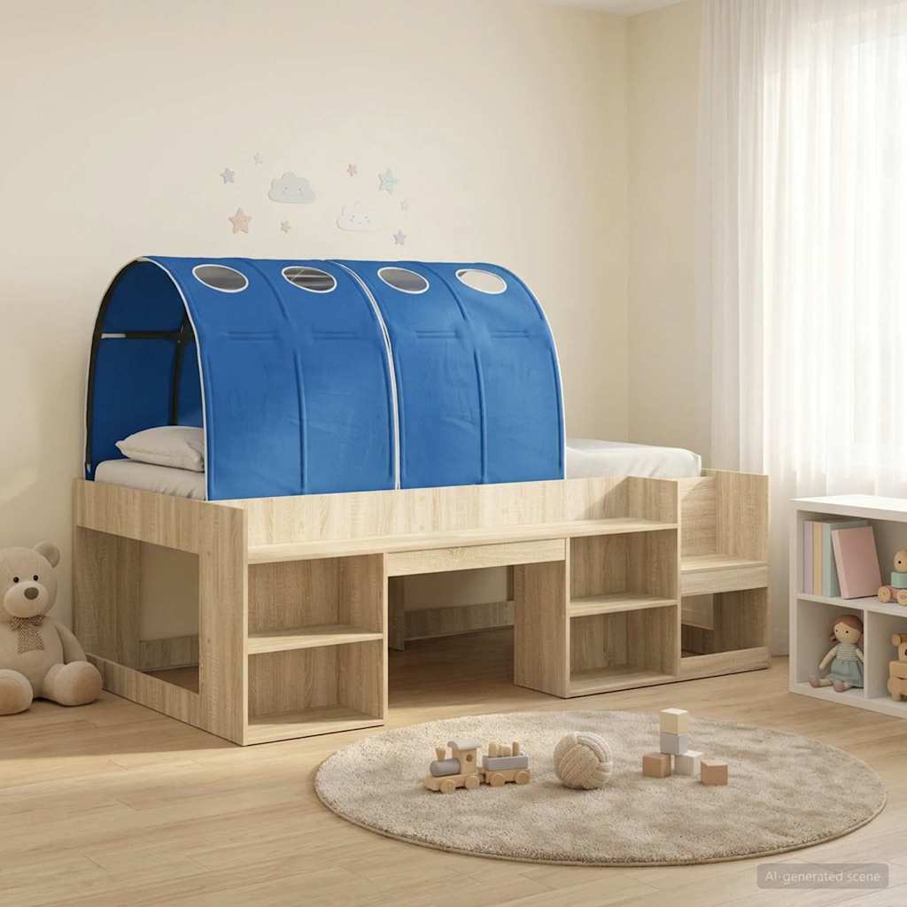 vidaXL Kids'High Bed Frame with Storage Sonoma Oak and Blue 1