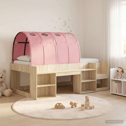 vidaXL Kids'High Bed Frame with Storage 3 pcs Sonoma Oak and Pink 1