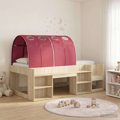 vidaXL Kids'High Bed Frame with Storage 3 pcs Sonoma Oak and Red 1