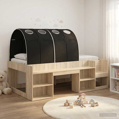 vidaXL Kids'High Bed Frame with Storage 3 pcs Sonoma Oak and Black 1