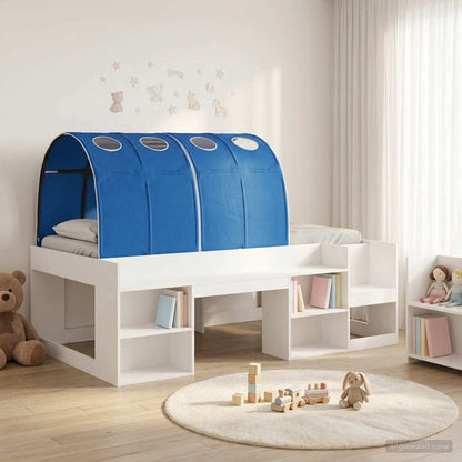 vidaXL Bed Frame with Tunnel 3 pcs White and Blue Engineered Wood 1