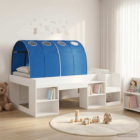 vidaXL Bed Frame with Tunnel 3 pcs White and Blue Engineered Wood 1