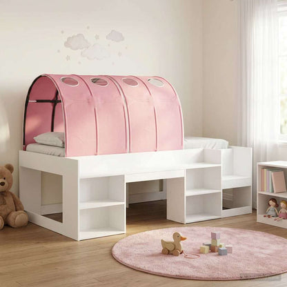 vidaXL Bed Frame with Tunnel 3 pcs White and Pink Engineered Wood 1