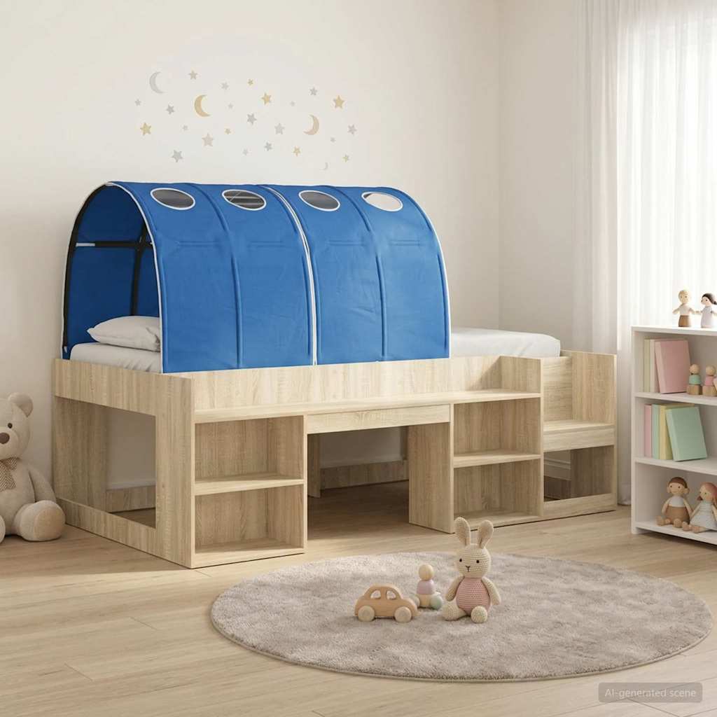 vidaXL Bed Frame with Tunnel 3 pcs Sonoma Oak and Blue Engineered Wood 1