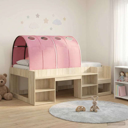 vidaXL Bed Frame with Tunnel 3 pcs Sonoma Oak and Pink Engineered Wood 1