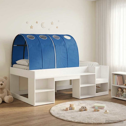 vidaXL Bed Frame with Tunnel 3 pcs White and Blue Engineered Wood 1