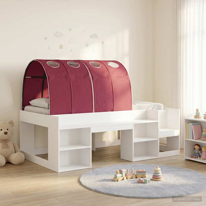 vidaXL Bed Frame with Tunnel 3 pcs White and Red Engineered Wood 1