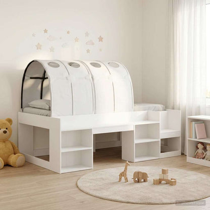 vidaXL Bed Frame with Tunnel with Shelf 3 pcs White Engineered Wood 1