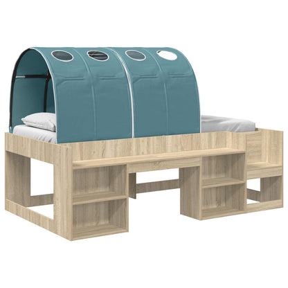 vidaXL Bed Frame with Tunnel 3 pcs Sonoma Oak and Light Blue 2