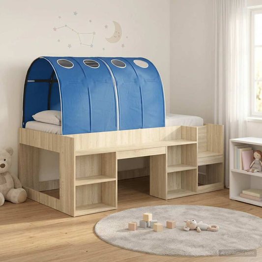 vidaXL Bed Frame with Tunnel 3 pcs Sonoma Oak and Blue Engineered Wood 1