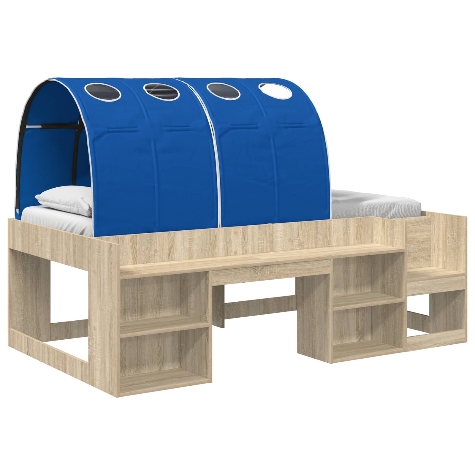 vidaXL Bed Frame with Tunnel 3 pcs Sonoma Oak and Blue Engineered Wood 2