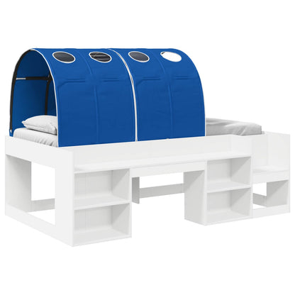 vidaXL Bed Frame with Tunnel 3 pcs White and Blue Engineered Wood 2